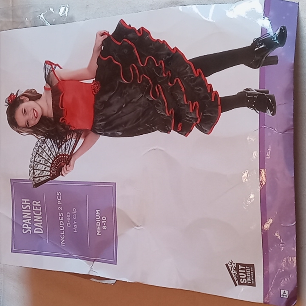 NEW Spanish Dancer Girl's Medium Costume